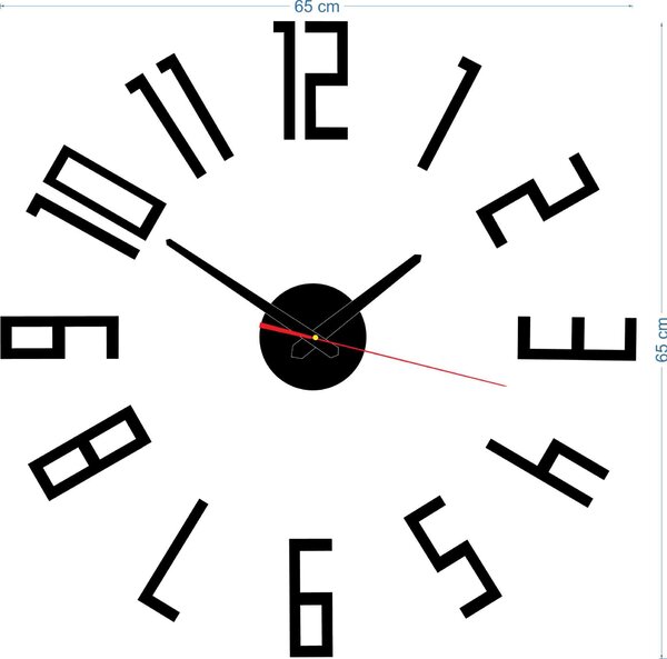 Štýlové nástenné hodiny do obývačky - PALLETE: Čierna Ral 9005 Čierne ručičky 2732-7326 X0018-Wall clock HEU-