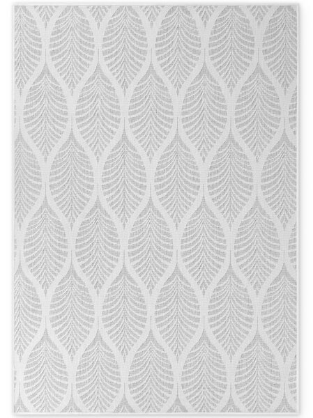 NORTHRUGS , Kusový koberec Duet Liora 106246 White/Gray - na von aj na doma, 120x170, šedá, chodba / predsieň