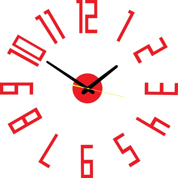 Štýlové nástenné hodiny do obývačky - PALLETE: Čierna Ral 9005 Čierne ručičky 2732-7326 X0018-Wall clock HEU-