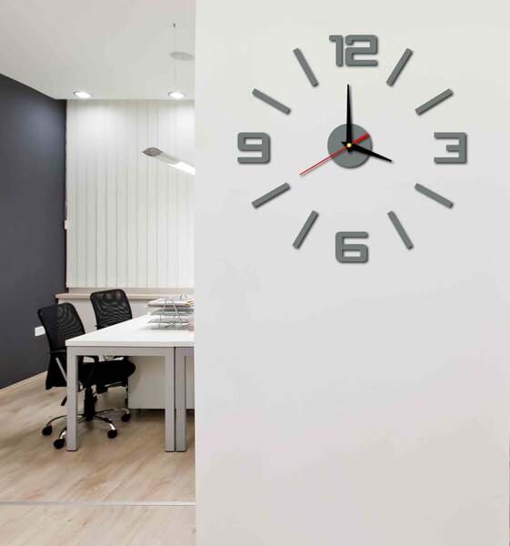 Nalepovacie nástenné hodiny do kuchyne | BUSTER: Čierna Ral 9005 Čierne ručičky 40 cm 2789-8208 X0033-Nástenné hodiny HUE-