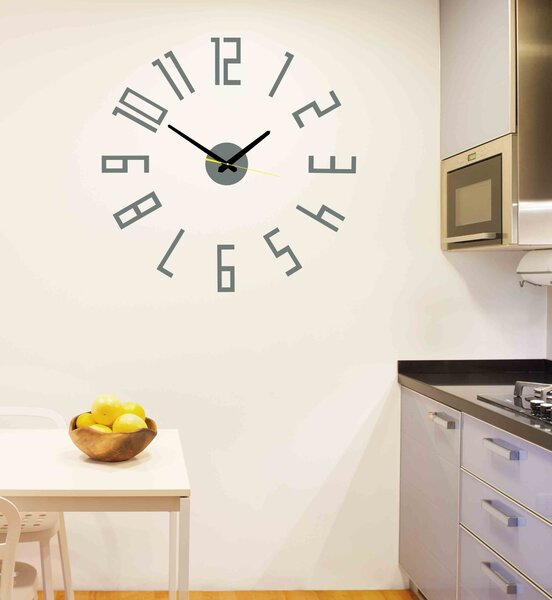 Štýlové nástenné hodiny do obývačky - PALLETE: Čierna Ral 9005 Čierne ručičky 2732-7326 X0018-Wall clock HEU-
