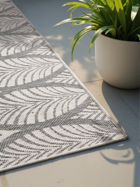 NORTHRUGS , Kusový koberec Duet Liora 106246 White/Gray - na von aj na doma, 120x170, šedá, chodba / predsieň