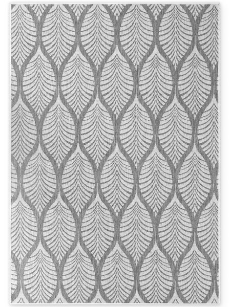 NORTHRUGS , Kusový koberec Duet Liora 106246 White/Gray - na von aj na doma, 120x170, šedá, chodba / predsieň