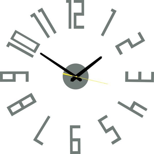 Štýlové nástenné hodiny do obývačky - PALLETE: Čierna Ral 9005 Čierne ručičky 2732-7326 X0018-Wall clock HEU-
