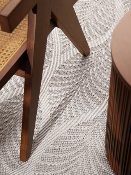 NORTHRUGS , Kusový koberec Duet Liora 106246 White/Gray kruh - na von aj na doma, 160x160 (priemer) kruh, šedá, chodba / predsieň
