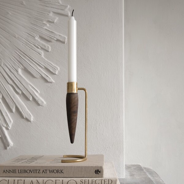 Svietnik Umanoff Polished Brass/Walnut 20 cm