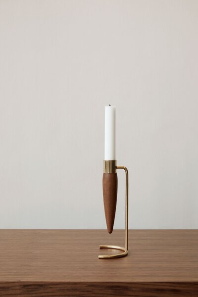 Svietnik Umanoff Polished Brass/Walnut 20 cm