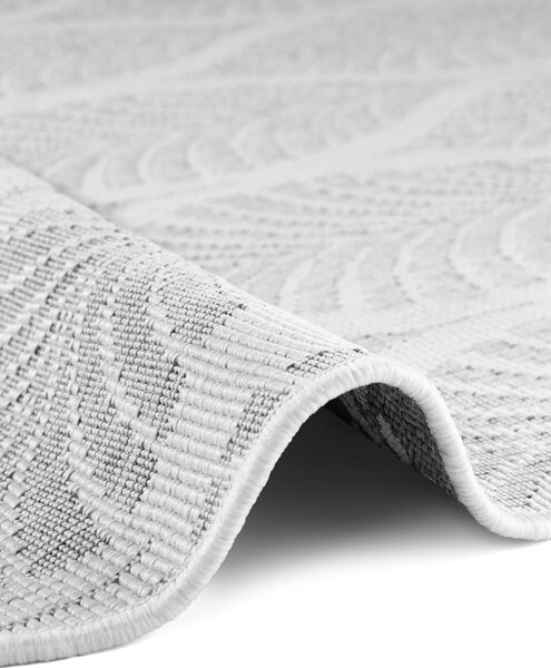 NORTHRUGS , Kusový koberec Duet Liora 106246 White/Gray kruh - na von aj na doma, 160x160 (priemer) kruh, šedá, chodba / predsieň