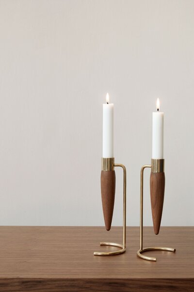 Svietnik Umanoff Polished Brass/Walnut 20 cm
