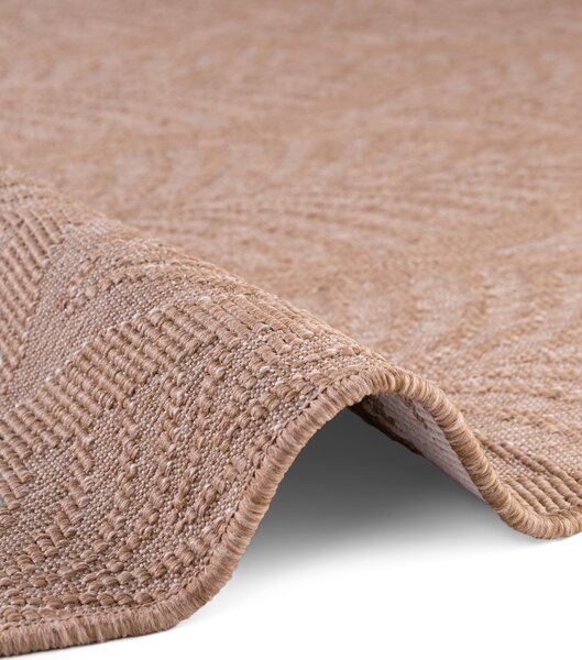 NORTHRUGS , Kusový koberec Duet Liora 106247 Beige/White kruh - na von aj na doma, 160x160 (priemer) kruh, béžová, chodba / predsieň