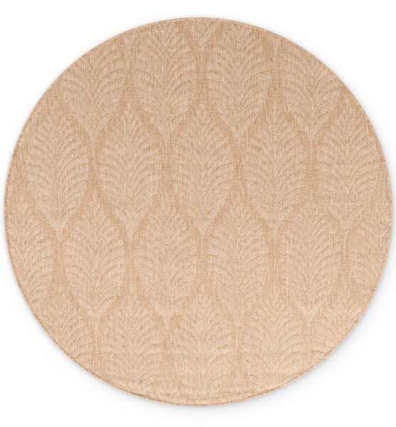 NORTHRUGS , Kusový koberec Duet Liora 106247 Beige/White kruh - na von aj na doma, 160x160 (priemer) kruh, béžová, chodba / predsieň
