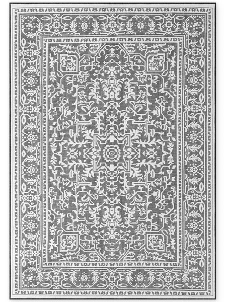 NORTHRUGS , Kusový koberec Duet Kona 106248 Black/White - na von aj na doma, 120x170, čiernobiela, chodba / predsieň
