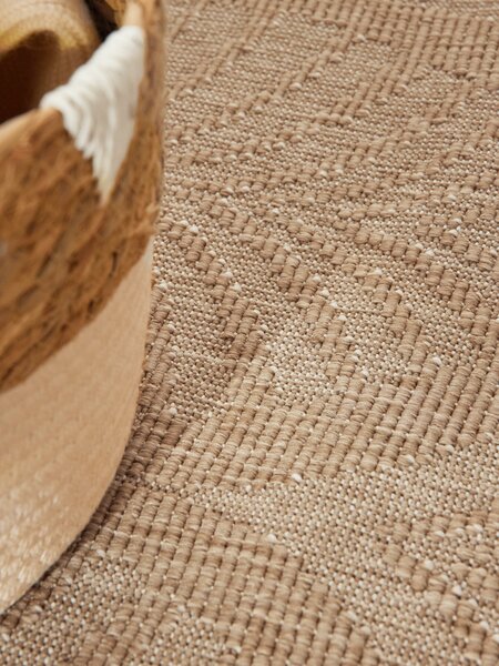 NORTHRUGS , Kusový koberec Duet Liora 106247 Beige/White kruh - na von aj na doma, 160x160 (priemer) kruh, béžová, chodba / predsieň