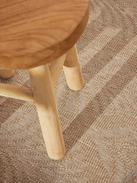 NORTHRUGS , Kusový koberec Duet Liora 106247 Beige/White kruh - na von aj na doma, 160x160 (priemer) kruh, béžová, chodba / predsieň