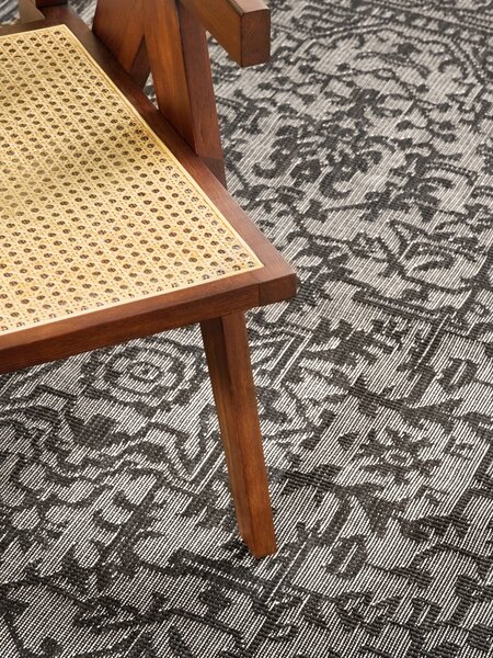 NORTHRUGS , Kusový koberec Duet Kona 106248 Black/White - na von aj na doma, 120x170, čiernobiela, chodba / predsieň