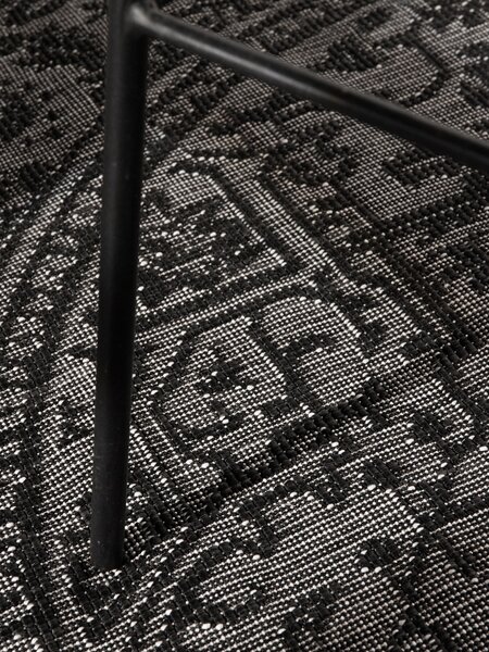 NORTHRUGS , Kusový koberec Duet Kona 106248 Black/White kruh - na von aj na doma, 160x160 (priemer) kruh, čiernobiela, chodba / predsieň