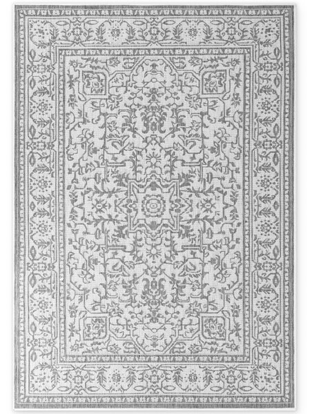 NORTHRUGS , Kusový koberec Duet Kona 106249 White/Gray - na von aj na doma, 120x170, šedá, chodba / predsieň