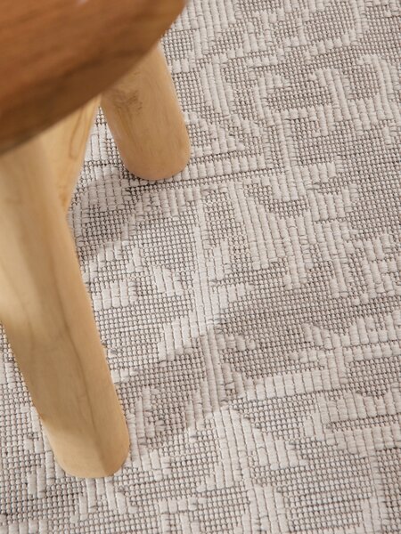 NORTHRUGS , Kusový koberec Duet Kona 106249 White/Gray kruh - na von aj na doma, 160x160 (priemer) kruh, šedá, chodba / predsieň