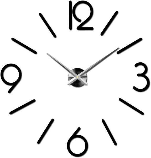 Nástenné hodiny do obývačky - MACKIE: Čierna Ral 9005 Farba čierna RAL 9005 3016-11841 X0036-Modern wall clock HEU-
