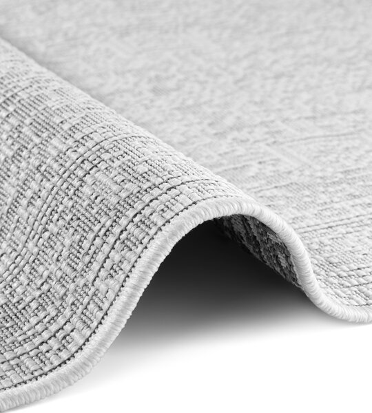 NORTHRUGS , Kusový koberec Duet Kona 106249 White/Gray - na von aj na doma, 120x170, šedá, chodba / predsieň