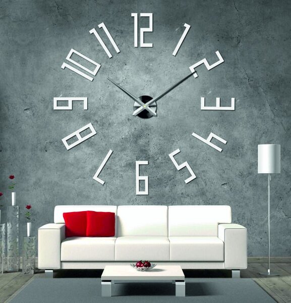 Stylesa -Luxusné nástenné hodiny Veľké čísla KUCHNA 3D X0054 i čierne: Čierna Ral 9005 Farba čierna RAL 9005 3019-11943 X0054- MODEL 12P