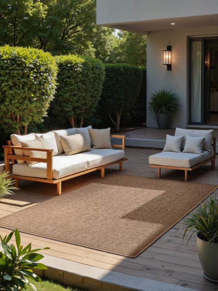 NORTHRUGS , Kusový koberec Duet Kona 106250 Beige/White - na von aj na doma, 120x170, béžová, chodba / predsieň