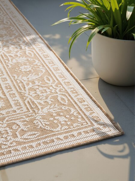 NORTHRUGS , Kusový koberec Duet Kona 106250 Beige/White - na von aj na doma, 120x170, béžová, chodba / predsieň