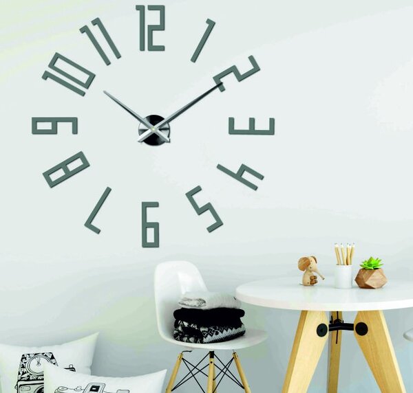 Stylesa -Luxusné nástenné hodiny Veľké čísla KUCHNA 3D X0054 i čierne: Čierna Ral 9005 Farba čierna RAL 9005 3019-11943 X0054- MODEL 12P