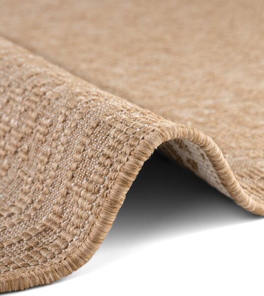 NORTHRUGS , Kusový koberec Duet Kona 106250 Beige/White kruh - na von aj na doma, 160x160 (priemer) kruh, béžová, chodba / predsieň