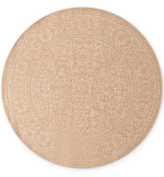 NORTHRUGS , Kusový koberec Duet Kona 106250 Beige/White kruh - na von aj na doma, 160x160 (priemer) kruh, béžová, chodba / predsieň