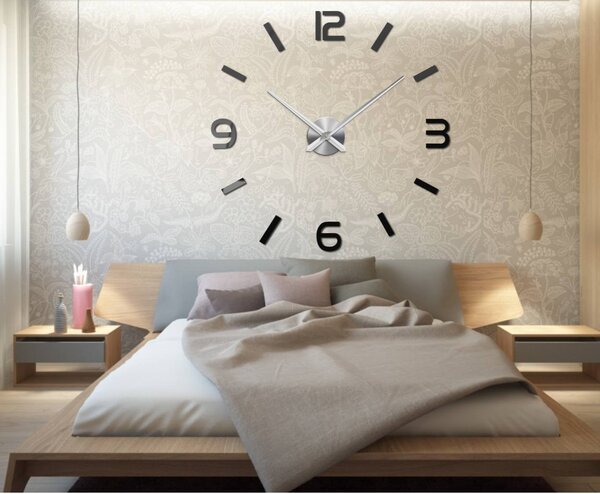 Nalepovacie hodiny na stenu | SONOMA: Zrkadlo SILVER Farba čierna RAL 9005 80 cm 3027-109210 12S049