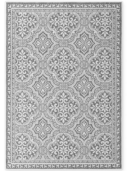 NORTHRUGS , Kusový koberec Duet 106251 Rosel White/Gray - na von aj na doma, 120x170, šedá, chodba / predsieň