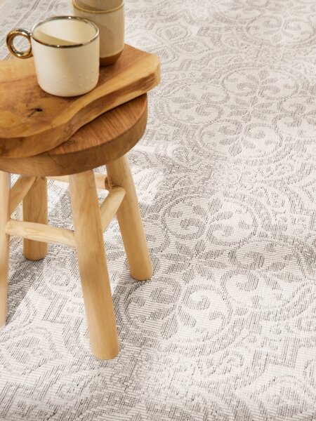 NORTHRUGS , Kusový koberec Duet 106251 Rosel White/Gray - na von aj na doma, 120x170, šedá, chodba / predsieň