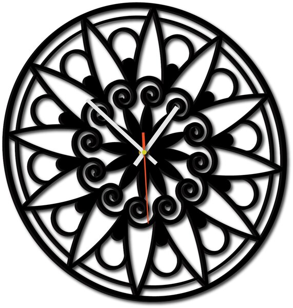 Nástenné hodiny mandala - JANA: Preglejka Topoľ Čierne ručičky 30 cm 3049-13133 X0059-Wall clock HEU-