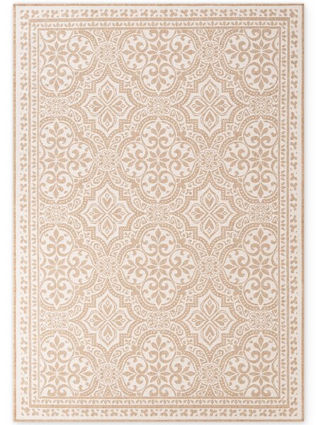 NORTHRUGS , Kusový koberec Duet Rosel 106252 Beige/White - na von aj na doma, 120x170, béžová, chodba / predsieň