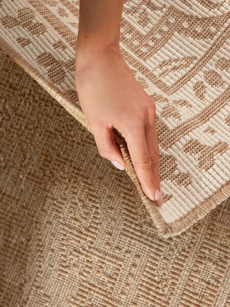 NORTHRUGS , Kusový koberec Duet Rosel 106252 Beige/White - na von aj na doma, 120x170, béžová, chodba / predsieň