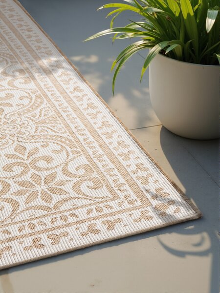 NORTHRUGS , Kusový koberec Duet Rosel 106252 Beige/White - na von aj na doma, 120x170, béžová, chodba / predsieň