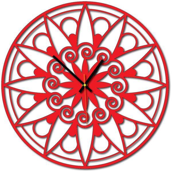 Nástenné hodiny mandala - JANA: Preglejka Topoľ Čierne ručičky 30 cm 3049-13133 X0059-Wall clock HEU-