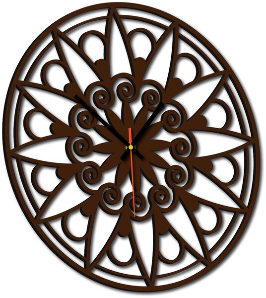 Nástenné hodiny mandala - JANA: Preglejka Topoľ Čierne ručičky 30 cm 3049-13133 X0059-Wall clock HEU-
