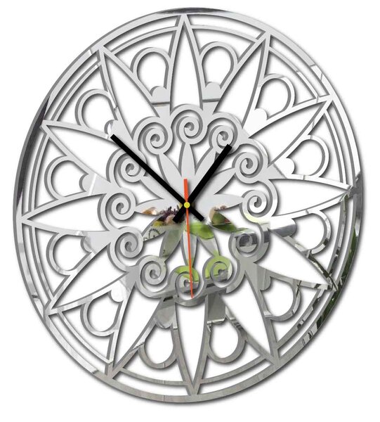 Nástenné hodiny mandala - JANA: Preglejka Topoľ Čierne ručičky 30 cm 3049-13133 X0059-Wall clock HEU-