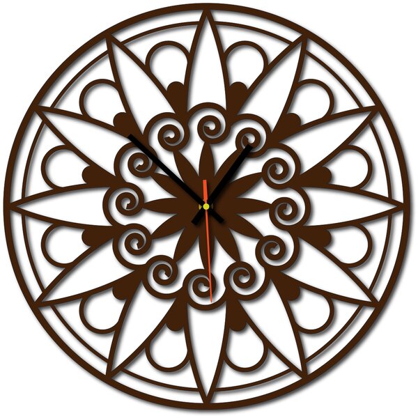 Nástenné hodiny mandala - JANA: Preglejka Topoľ Čierne ručičky 30 cm 3049-13133 X0059-Wall clock HEU-