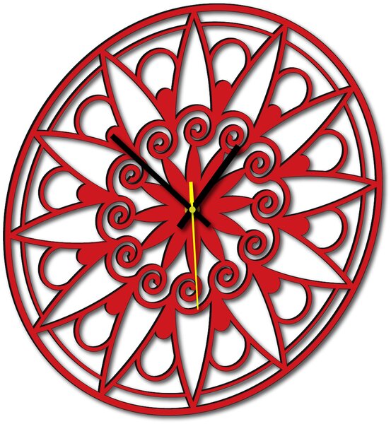 Nástenné hodiny mandala - JANA: Preglejka Topoľ Čierne ručičky 30 cm 3049-13133 X0059-Wall clock HEU-