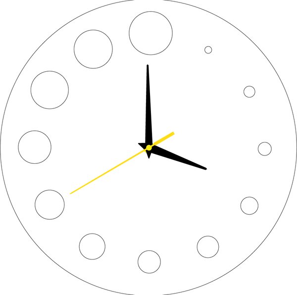 Nástenné hodiny do kuchyne okrúhle | HANZREFT: Čierna Ral 9005 Čierne ručičky 30 cm 3052-13263 X0030-3D HEU-