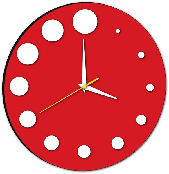 Nástenné hodiny do kuchyne okrúhle | HANZREFT: Čierna Ral 9005 Čierne ručičky 30 cm 3052-13263 X0030-3D HEU-