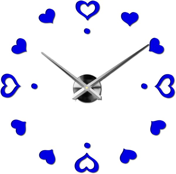 Hodiny na stenu nalepoviacie srdce - EMOCE: Čierna Ral 9005 Farba čierna RAL 9005 3097-14110 12S046-S-Wall clock HEU-
