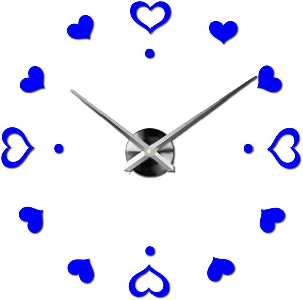 Hodiny na stenu nalepoviacie srdce - EMOCE: Čierna Ral 9005 Farba čierna RAL 9005 3097-14110 12S046-S-Wall clock HEU-