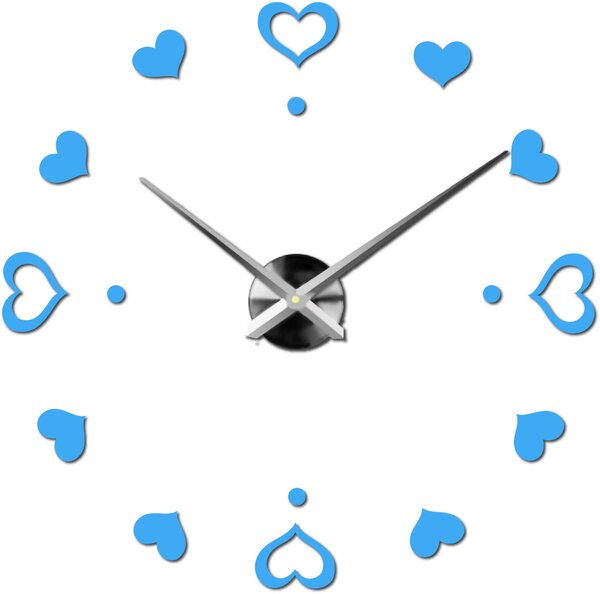 Hodiny na stenu nalepoviacie srdce - EMOCE: Čierna Ral 9005 Farba čierna RAL 9005 3097-14110 12S046-S-Wall clock HEU-