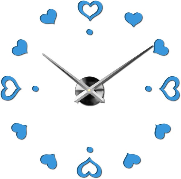 Hodiny na stenu nalepoviacie srdce - EMOCE: Čierna Ral 9005 Farba čierna RAL 9005 3097-14110 12S046-S-Wall clock HEU-