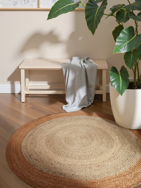 Hanse Home , Kusový koberec Looma 106225 Natur Ivory/Gold kruh, 100x100 (priemer) kruh, béžová, chodba / predsieň