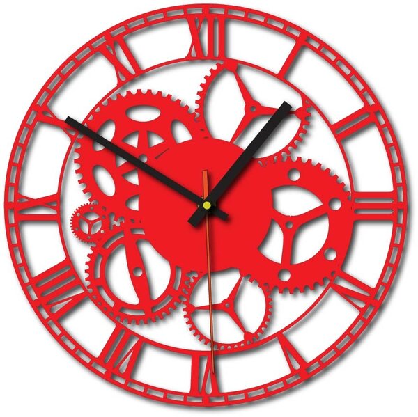 Nástenné hodiny stroj času | FOGO: Šedá kovová Ral 7005 Strieborné ručičky 30 cm 3118-71813 X0071-Trendy wall clock